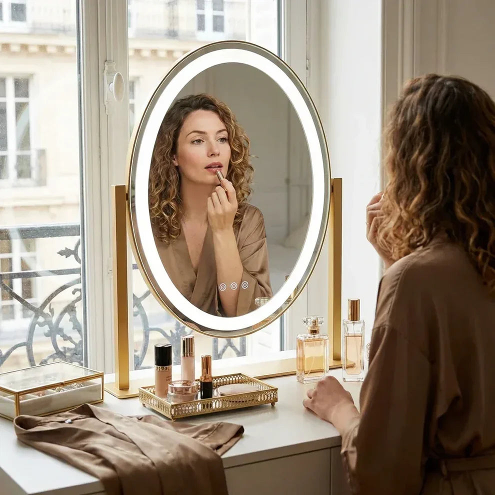 AuraVogue LED Vanity Mirror with Smart Touch Lighting