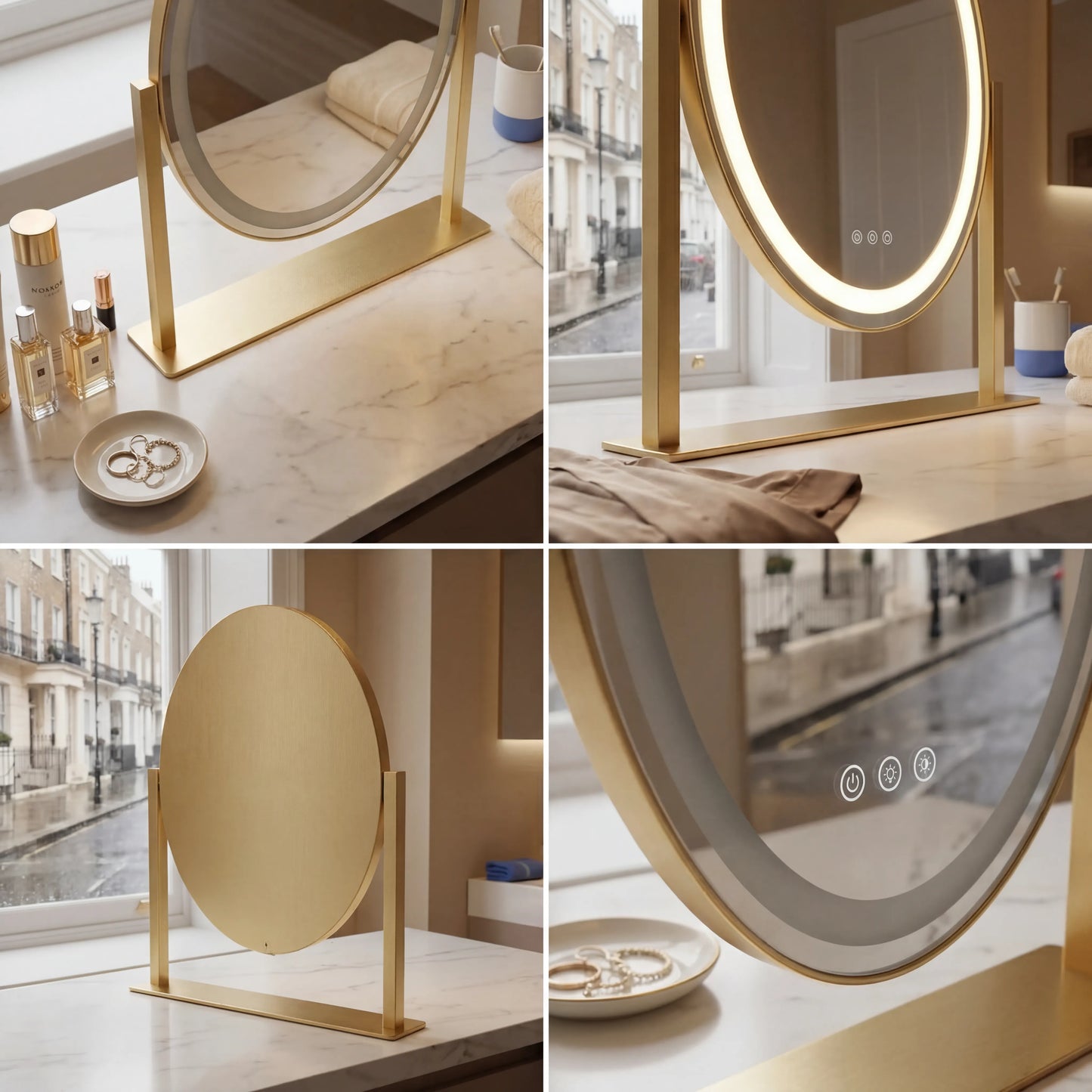AuraVogue LED Vanity Mirror with Smart Touch Lighting
