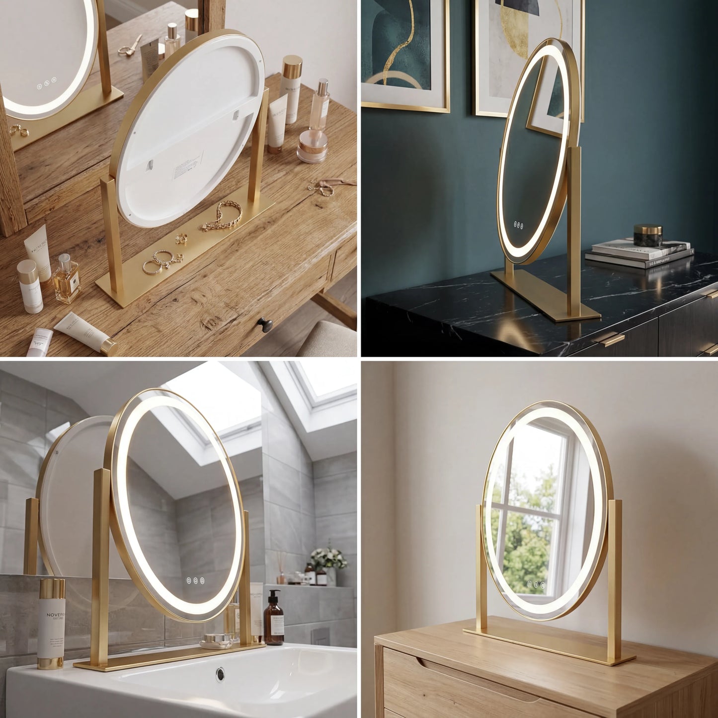 AuraVogue LED Vanity Mirror with Smart Touch Lighting