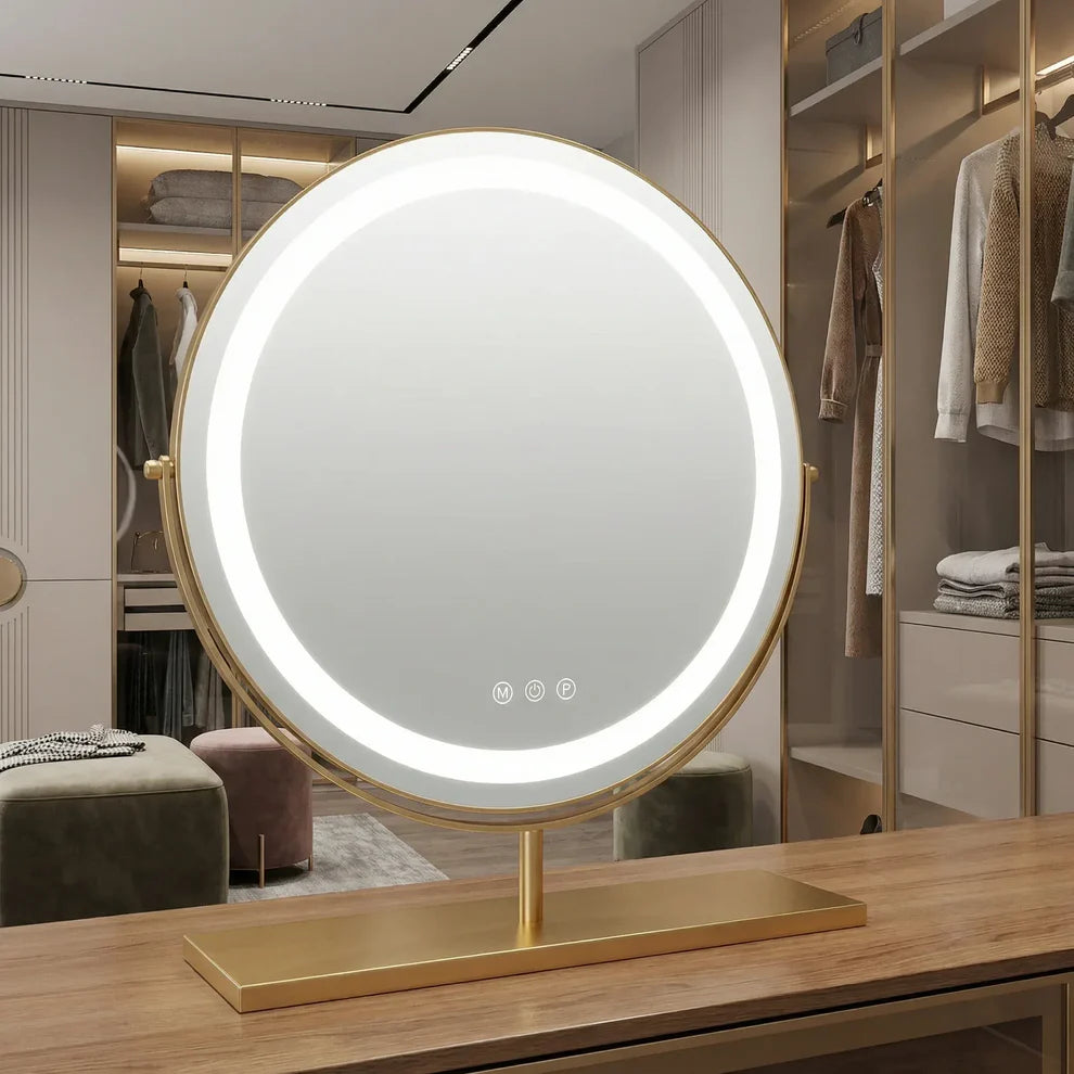 GlowSpire LED Vanity Mirror with Adjustable Lighting