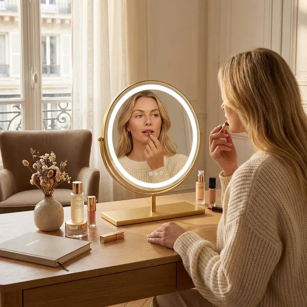 GlowSpire LED Vanity Mirror with Adjustable Lighting