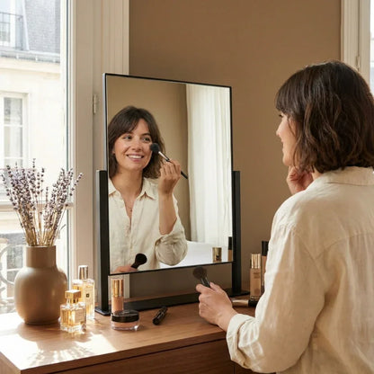 Élovere Art Deco Vanity Mirror with Solid Oak Base