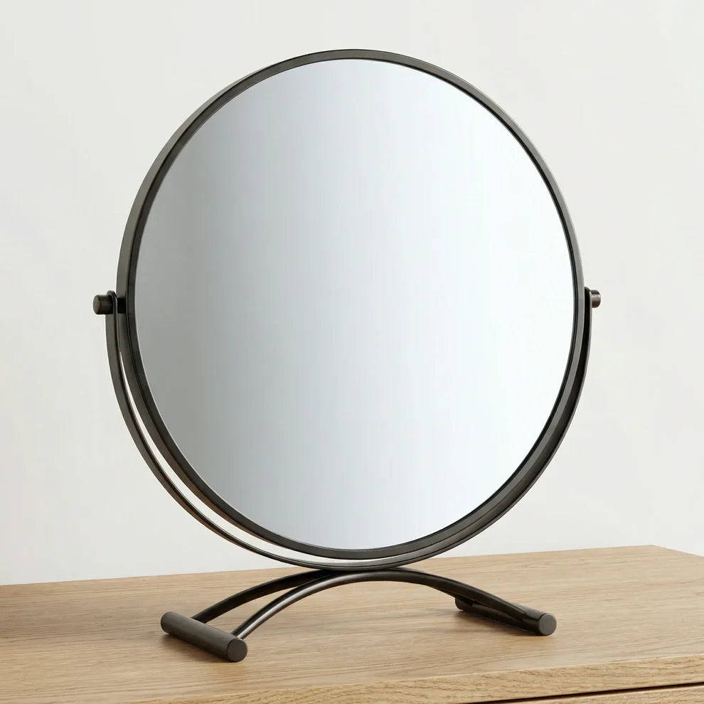 Modenis Art Deco Vanity Mirror with Solid Oak Base
