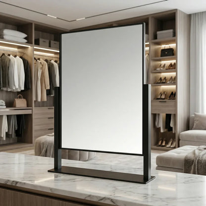 Élovere Art Deco Vanity Mirror with Solid Oak Base