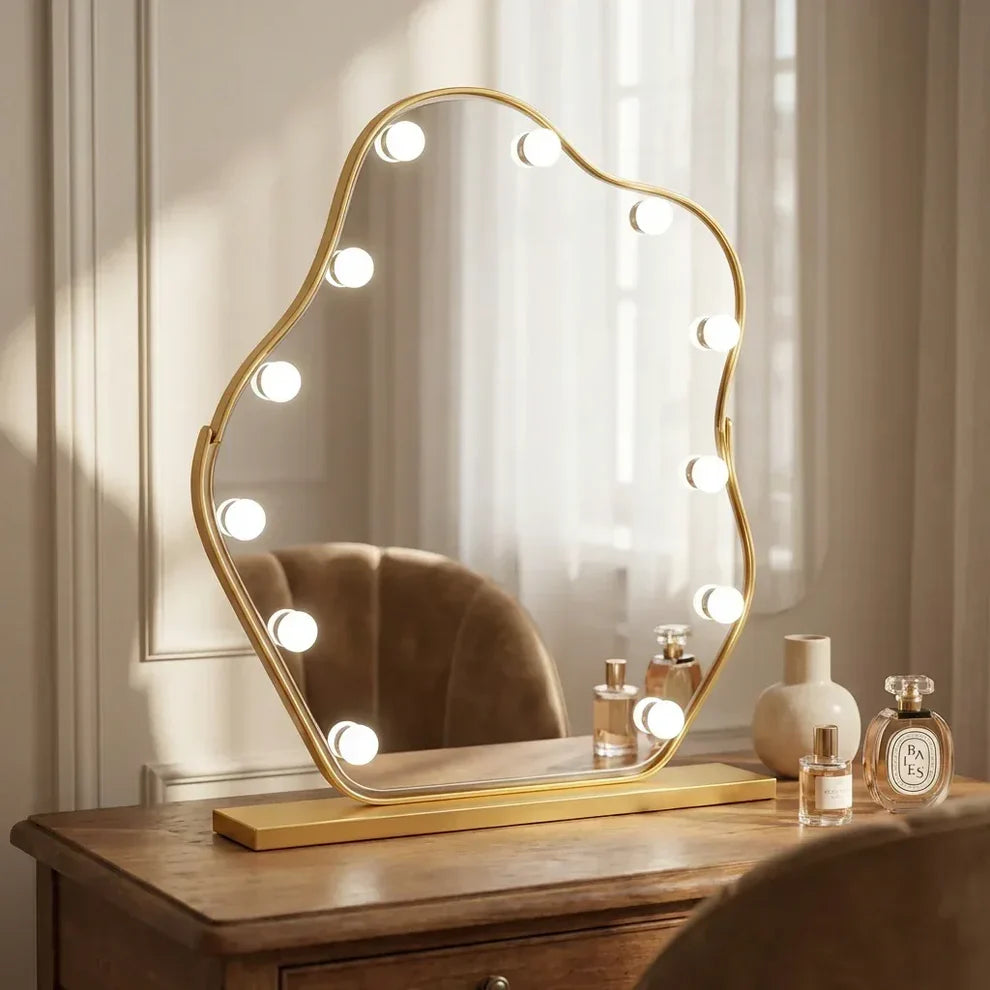 VeloraArc Arched LED Vanity Mirror with LED Bulb
