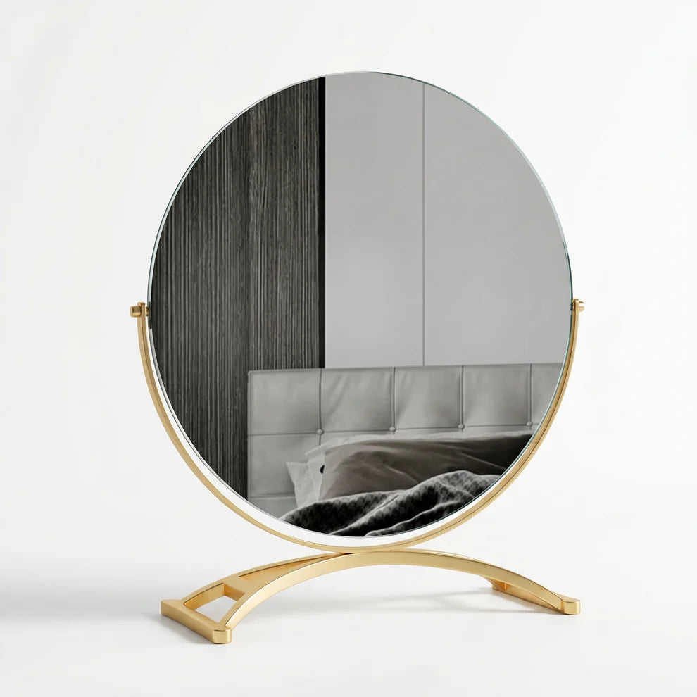 Modenis Art Deco Vanity Mirror with Solid Oak Base