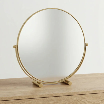 Valcera Art Deco Vanity Mirror with Oak Base