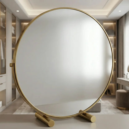 Valcera Art Deco Vanity Mirror with Oak Base