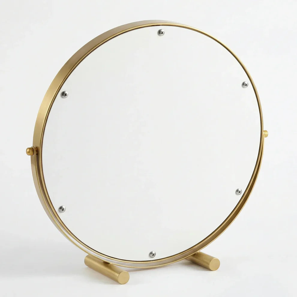 Valcera Art Deco Vanity Mirror with Oak Base