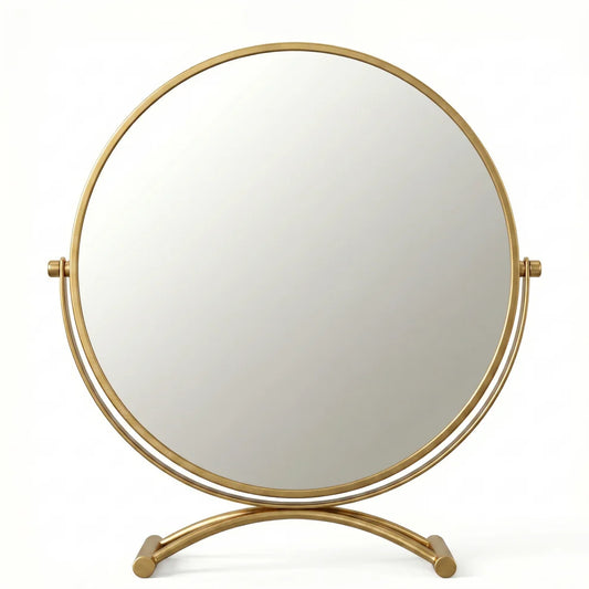 Modenis Art Deco Vanity Mirror with Solid Oak Base