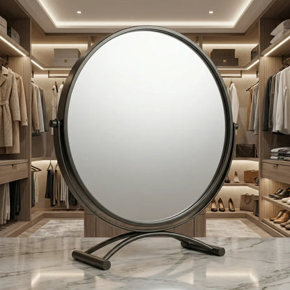 Modenis Art Deco Vanity Mirror with Solid Oak Base