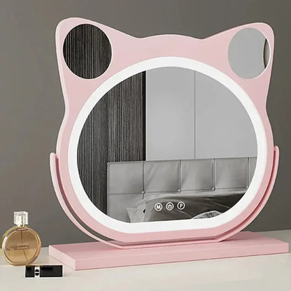FelisGlow Cat-Ear LED Vanity Mirror with Smart Touch Lighting