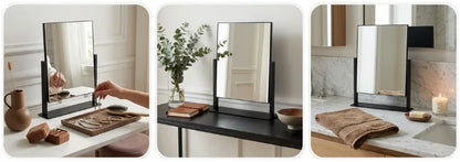 Élovere Art Deco Vanity Mirror with Solid Oak Base